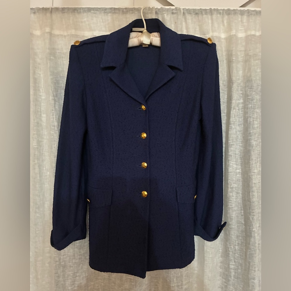 St. John Collection Navy Blazer with Gold Buttons